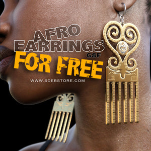 Afro Earrings G8F-FREE - www.SdeBStore.com