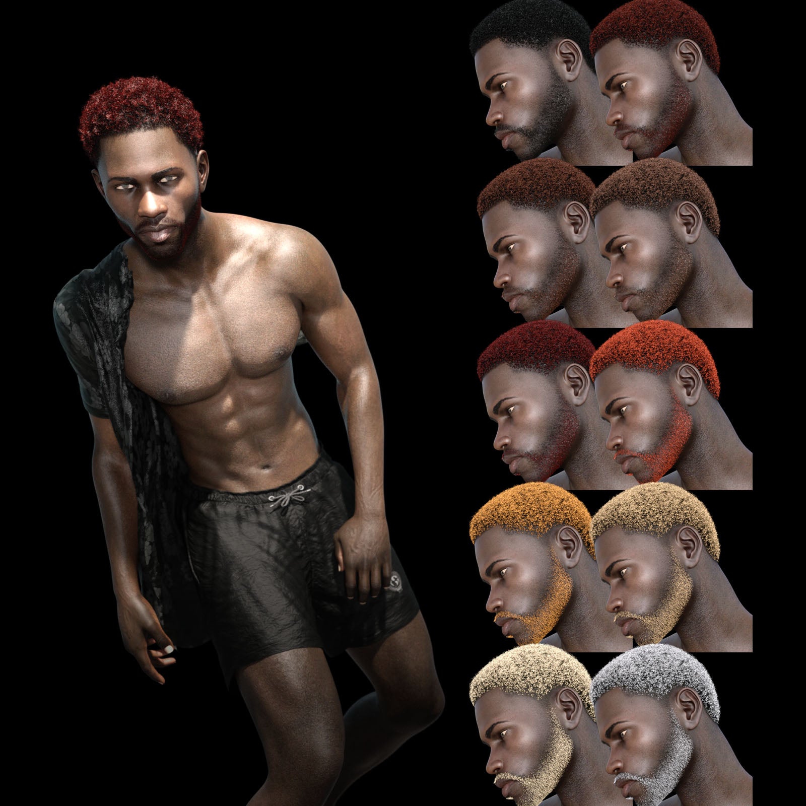 Short Hair & Beard G8M - Image 2